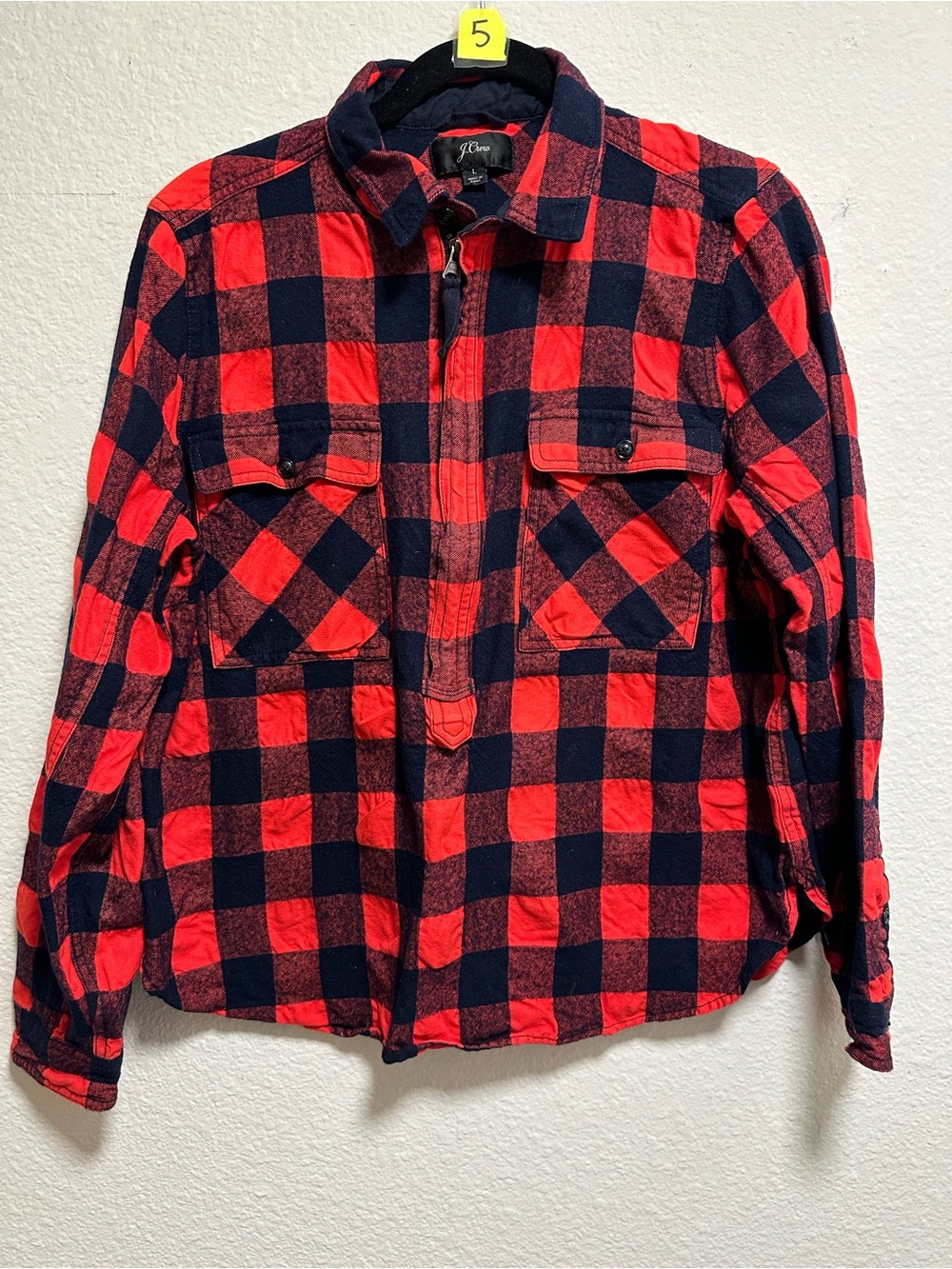 JCrew Red & Black Plaid Wool Blend Shirt – Cotton Wool Button Down